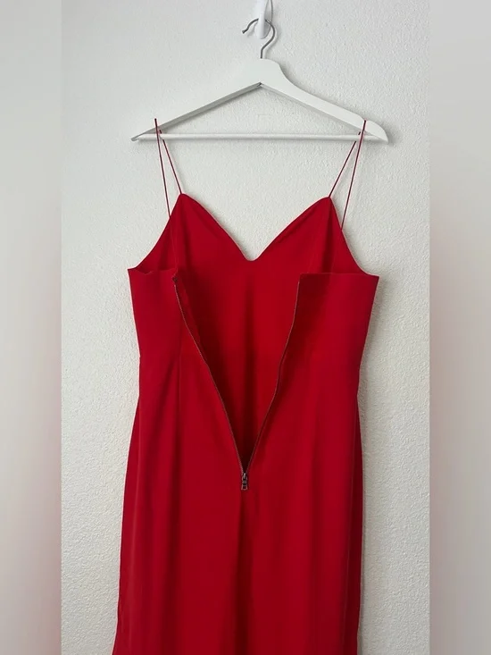 alice and olivia red ruffle dress ALICE + OLIVIA Liana V Neck Ruffle Maxi Dress